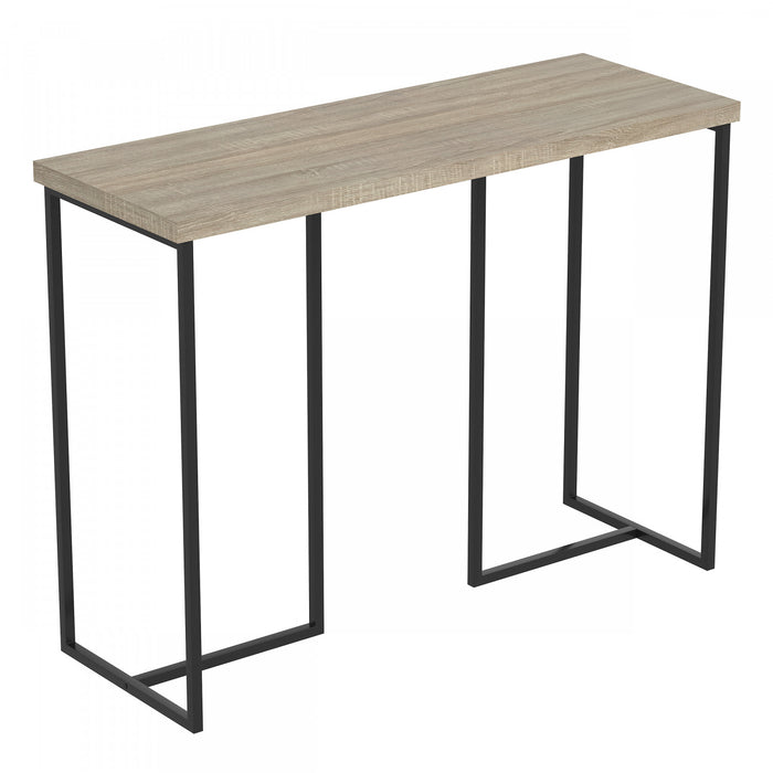 39” Console Table - Dark Taupe With Black Metal