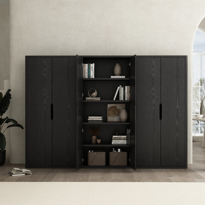 Rivington Modern 38\" Bookcase Cabinet in Black - Set of 3