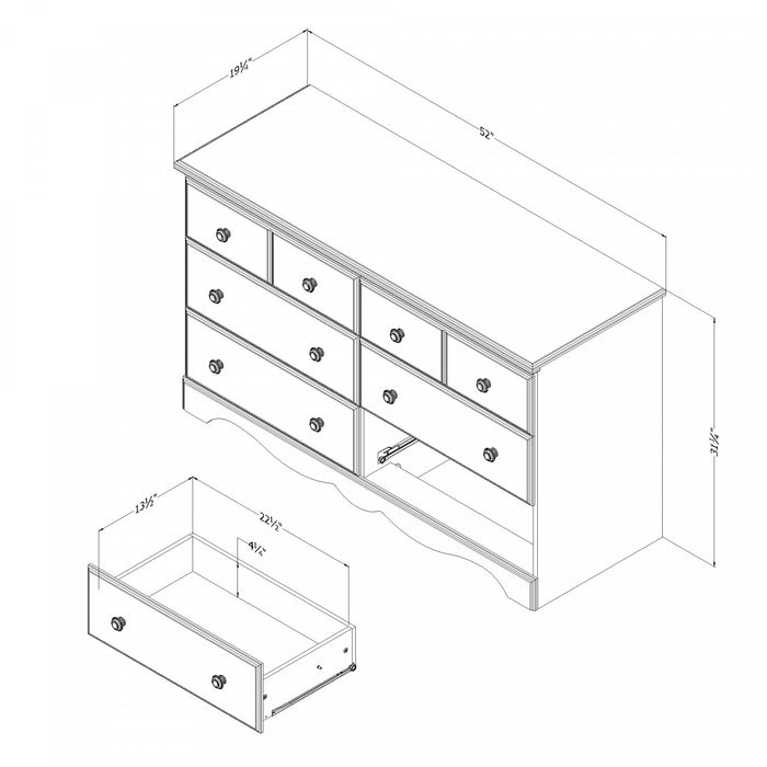 Summer Breeze 6-drawer Dresser - Blueberry 