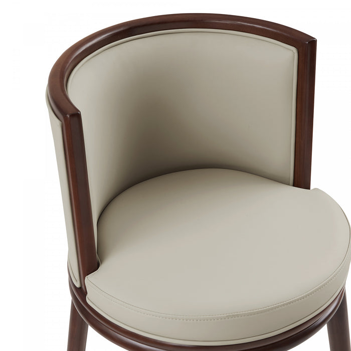 Evalyn Modern Wood Upholstered Counter Stool in Stone - Set of 3
