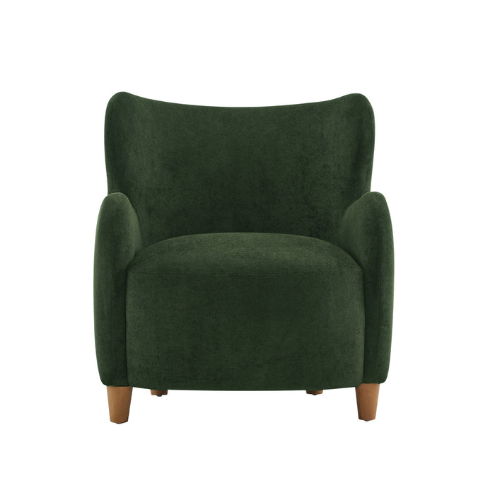Sophia Upholstered Comfortable Armchair with Wingback,Olive Green Accent Chair