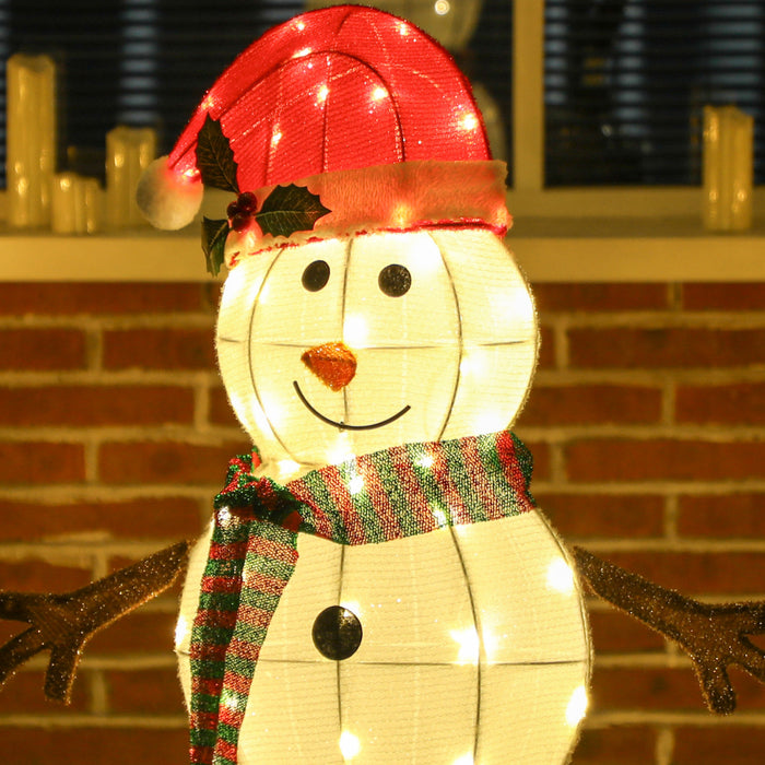 Outsunny Lighted Snowman, Outdoor Christmas Decoration with LED Lights