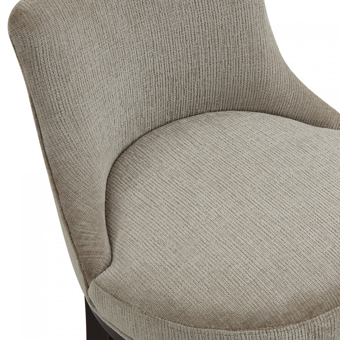 Lucia Modern Wood Upholstered Chenille Barstool in Taupe Bar Stool