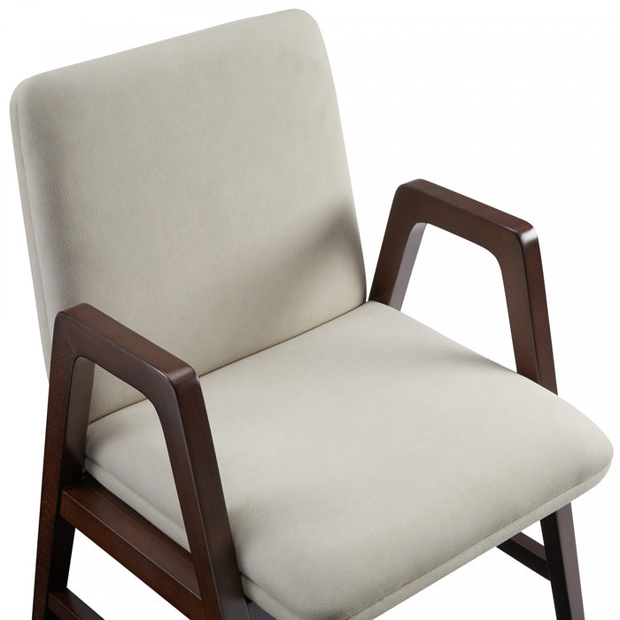 Stella Modern Velvet Wood Armchair in Champagne - Set of 4