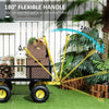 Outsunny Heavy Duty Garden Cart, Steel Utility Wagon Cart with Removable Sides to Convert into Flatbed, 10" Wheels, 180° Rotating Handle, 440lbs Capacity, for Beach Lawn Yard