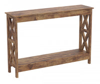 47” Console Table With 1 Shelf - Brown Reclaimed Wood