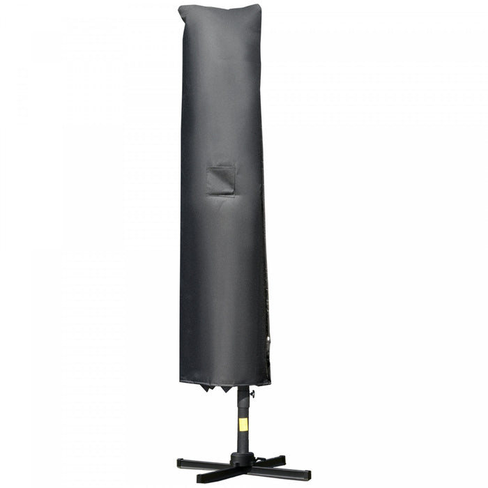 Outsunny 10' X 10' Cantilever Patio Umbrella, Charcoal Grey