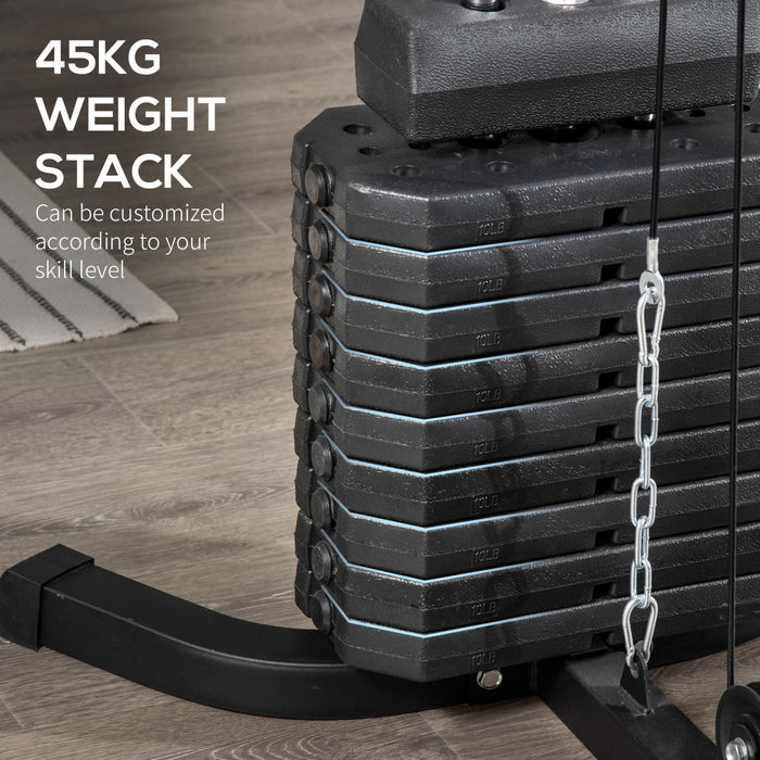 Soozier Multifunction Home Gym Machine With 99lbs Weight Stack, Full Body Workout