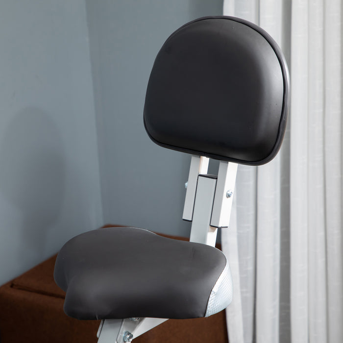 Soozier Foldable Exercise Bike With 8 Levels Of Magnetic Resistance, Indoor Stationary Bike, X Bike, Lcd Monitor, For Cardio Workout, Black