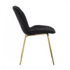 Brynlee Black Tufted Accent Chair with Gold Legs (Set of 2) | Chaise d'appoint Brynlee noire capitonnee avec pieds dores (ens. de 2)
