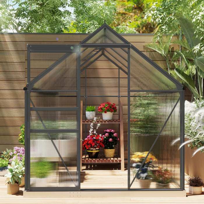 Outsunny 6' X 8' X 6.5' Polycarbonate Greenhouse Walk-in Green House