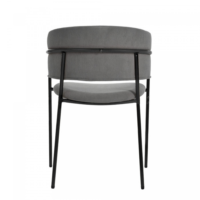 Ethan Set of 4 Modern Corduroy Upholstery Side Chair with Angled Legs and Adjustable Feet,Grey Dining Chair