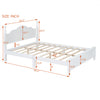 Jessie Retro Style Platform Bed with Wooden Slat Support,Queen Size, White Queen Bed | Jessie Lit plateforme style retro avec support a lattes en bois, Taille Queen, Blanc