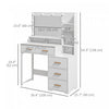 HOMCOM Vanity Table, Makeup Table with Mirror and Storage, White
