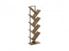 46” Tree Bookshelf With 8 Shelves – Brown Reclaimed Wood With Black Metal
