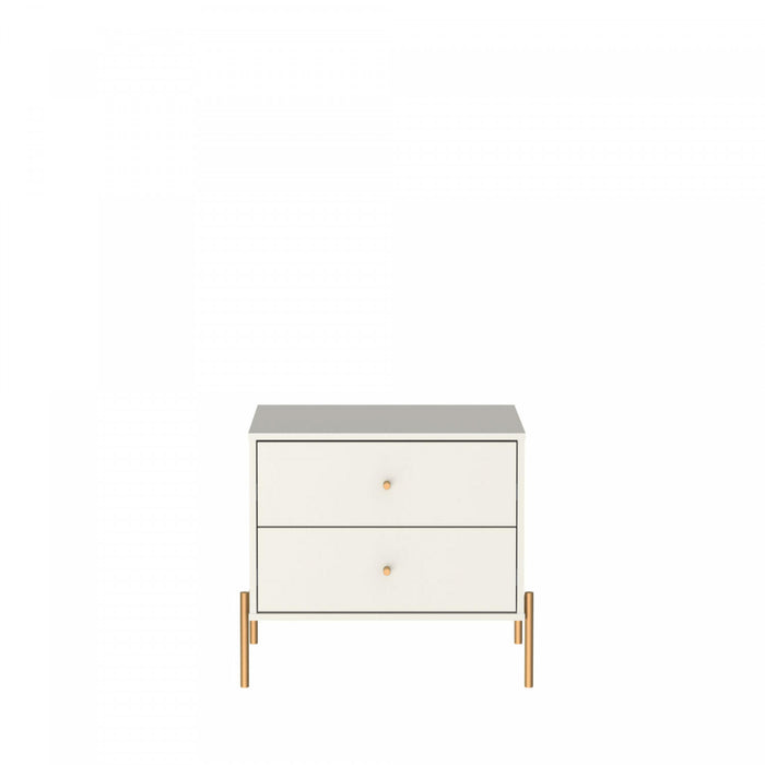 Jasper Modern 25\" Nightstand in Off White (2-Drawer) - Set of 2