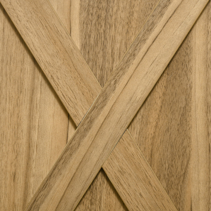 HOMCOM Farmhouse Sideboard, Buffet Cabinet with Barn Door, Distressed Brown