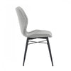 Rourke Taupe Diamond-Quilted Armless Accent Chair with Black Metal Legs (Set of 2) | Chaise d'appoint Rourke taupe sans accoudoirs a motif matelasse losange avec pieds en metal noir (ens. de 2)