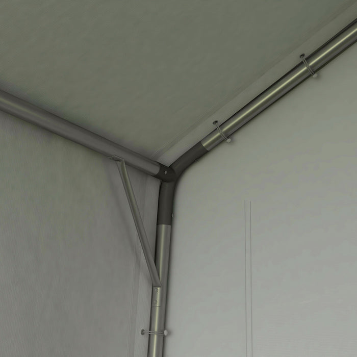 Outsunny 7' X 12' Portable Shed, Outdoor Shed With Roll-up Door, Dark Grey