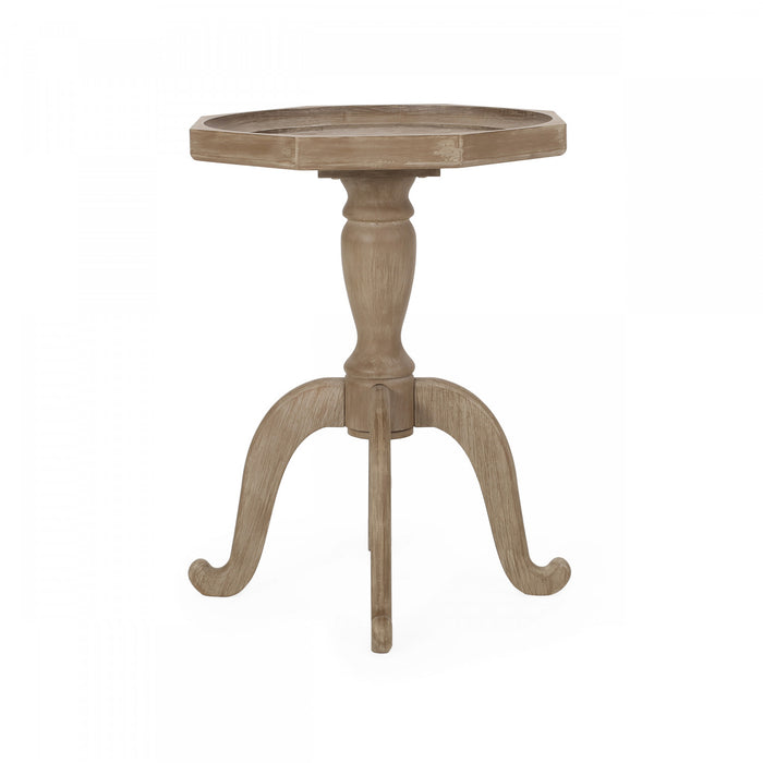 Roberta Traditional Side Table With Spider-leg Base, Driftwood