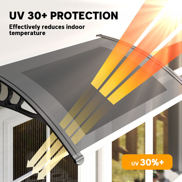 Outsunny Window Awning Door Canopy with Solid Panel, Transparent
