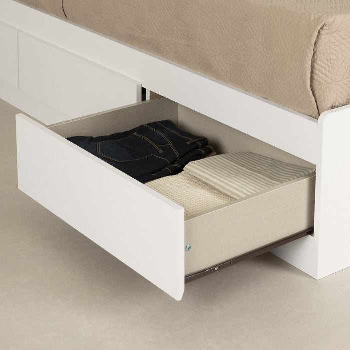 Fusion Storage Bed And Bookcase Headboard Set Pure White - South Shore
