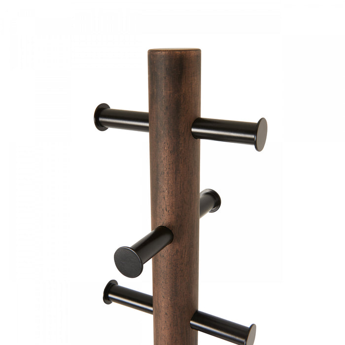 Umbra Modern Wood Pillar Coat Rack - Black and Walnut