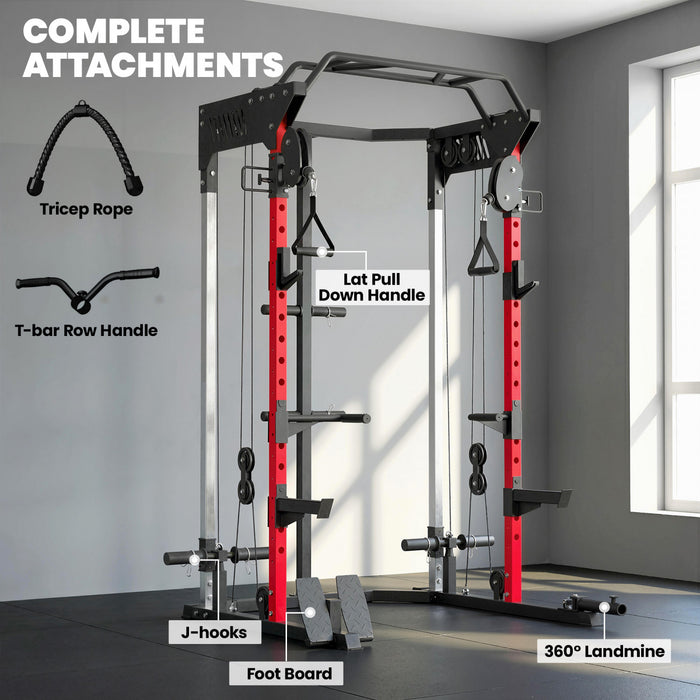 Soozier Power Cage with Adjustable Cable Pulley System