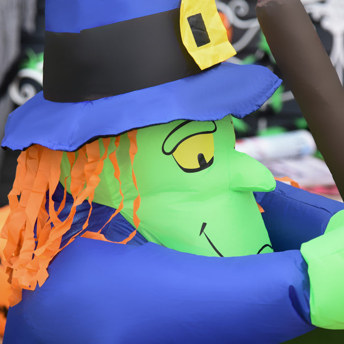 Homcom 6ft 2 Witch Inflatable Halloween Decoration