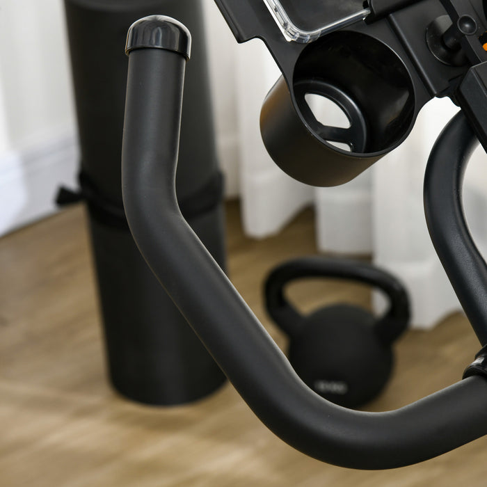 Soozier Adjustable Upright Stationary Exercise Bike w/ LCD Display, Black
