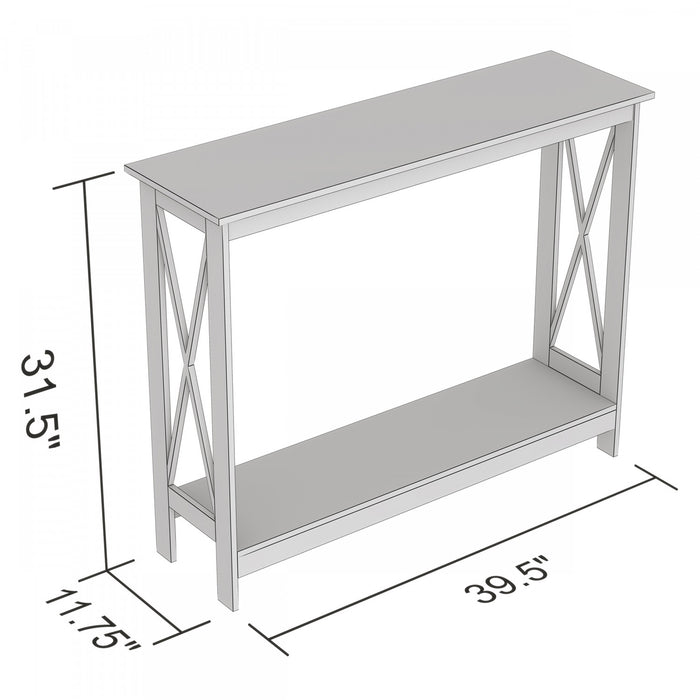 40” Console Table With 1 Shelf - White