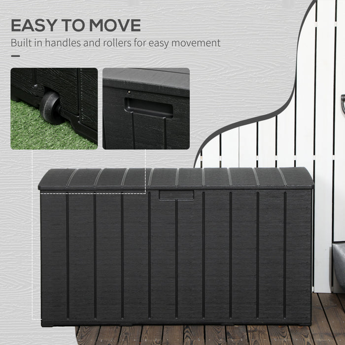 Outsunny 81 Gallon Garden Storage Box, Storage Container, Black