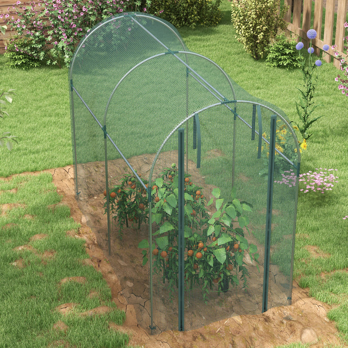Outsunny 4' X 8' Plant Protection Tent Crop Cage With Door, Green