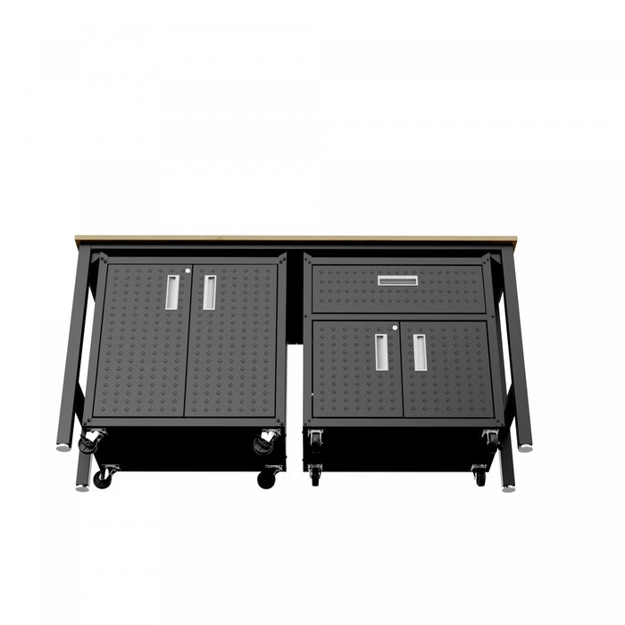 Fortress Modern 3-Piece Garage Set in Charcoal Gray Garage Storage