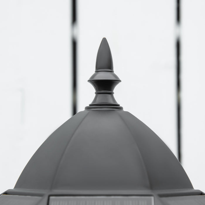 Outsunny 92\" Solar Lamp Post Light, Aluminum Outdoor Street Lamp, Black