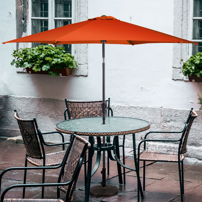 Costway 10 FT Patio Umbrella Patio Market Steel Tilt W/ Crank Outdoor Yard Garden Orange