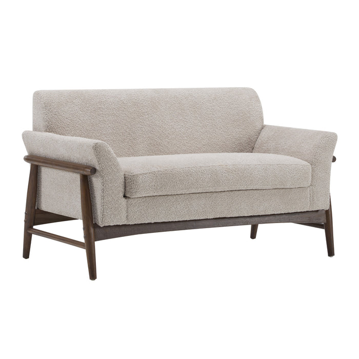 Harper Compact Seating Fabric Modern Loveseat,Almond