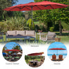 Costway 15 Ft Patio Double Sided Umbrella Outdoor Market Umbrella Burgundy