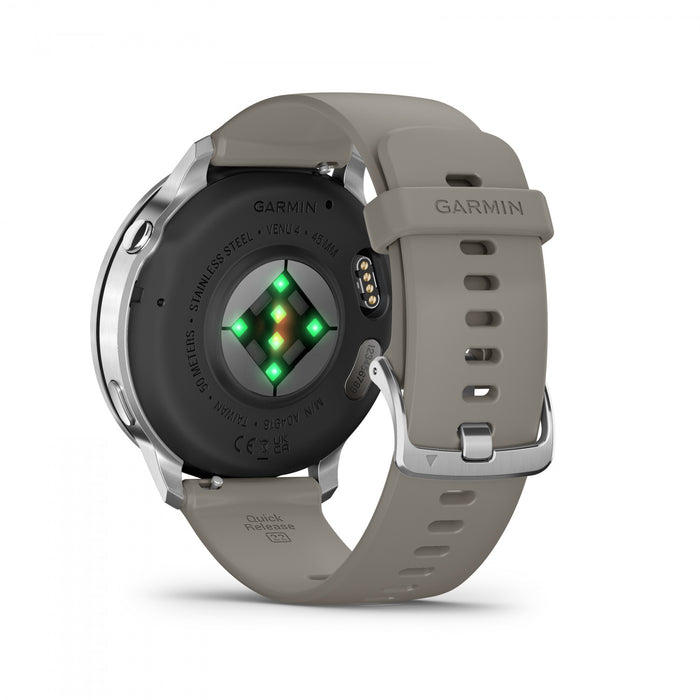 Garmin Venu 4 45mm Silver Gray Long Battery Smartwatch - Recovery Wearable, Health Status Beta, Spoken Watch Face, Color Shift, Night Vision