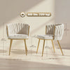HOMCOM Dining Chairs Set of 2, Velvet Upholstered Kitchen Chairs, Cream