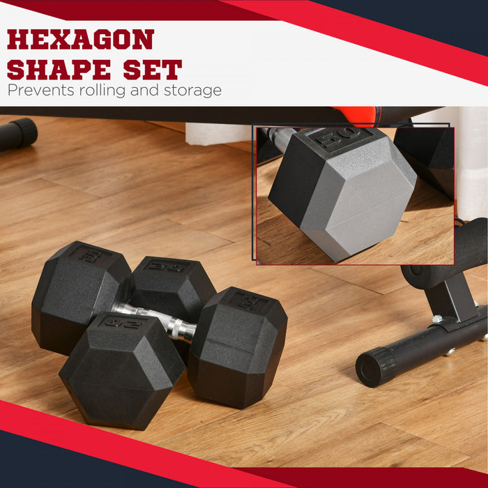 Soozier 2 x 50 lbs Dumbbells Weight Set for Home Gym Cardio Exercise