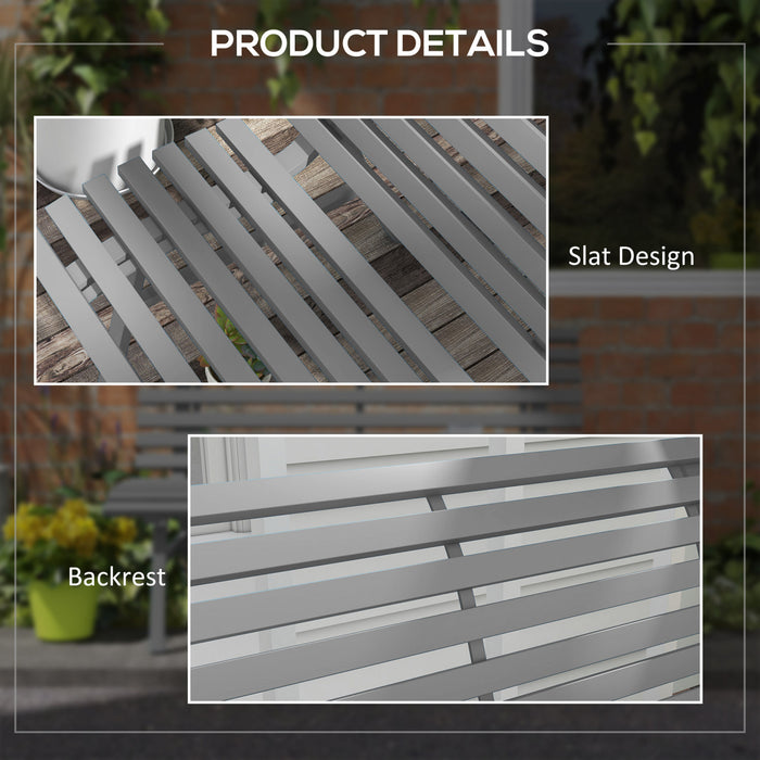 Outsunny 48.5\" Garden Bench, Lightweight Aluminum Patio Bench, Grey