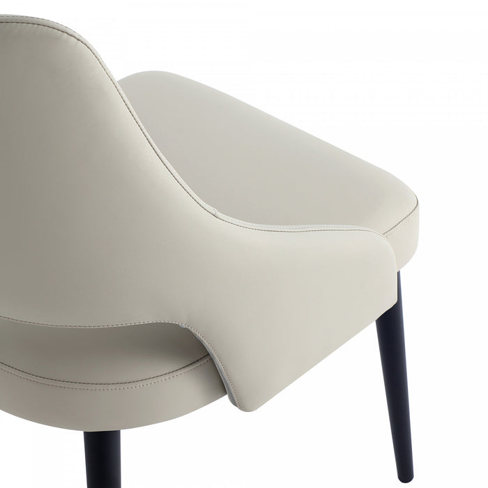 Tremont Modern Metal Vegan Leather Dining Chair in Stone Gray