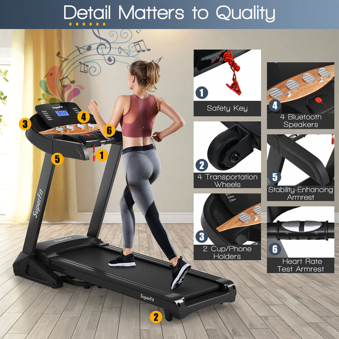 Costway 3.75hp Electric Folding Treadmill W/auto Incline 12 Program App Control