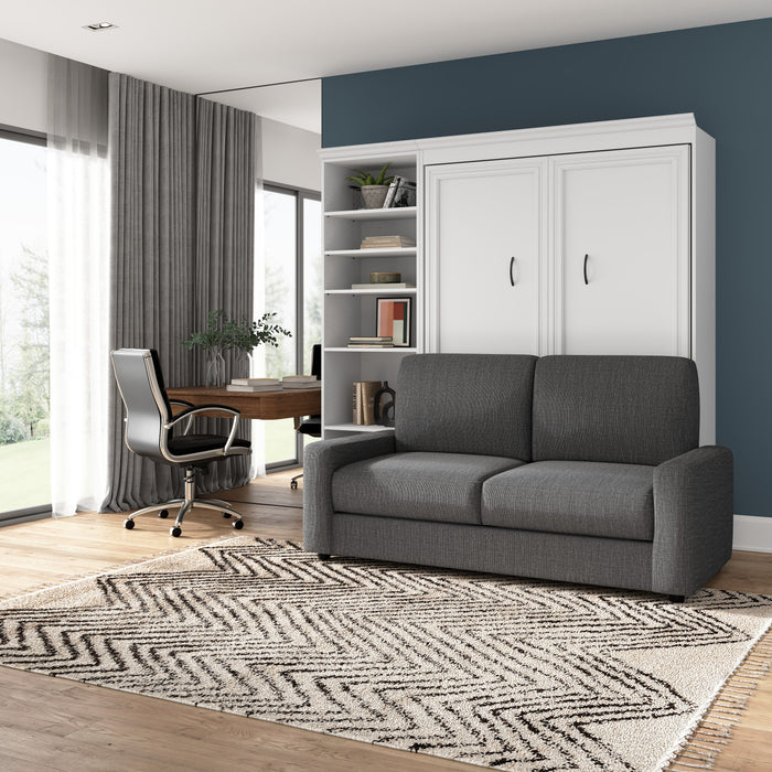 Bestar Versatile Full Murphy Bed Sofa Closet Organizer (91 W) - White