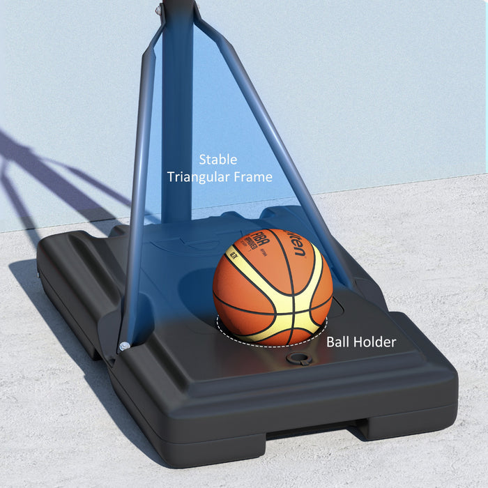 Soozier 7.7-10ft Portable Basketball Hoop With Free Weight, 43\" Backboard