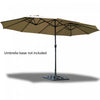 Costway 15' Market Outdoor Umbrella Double-Sided Twin Patio w/ Crank Beige