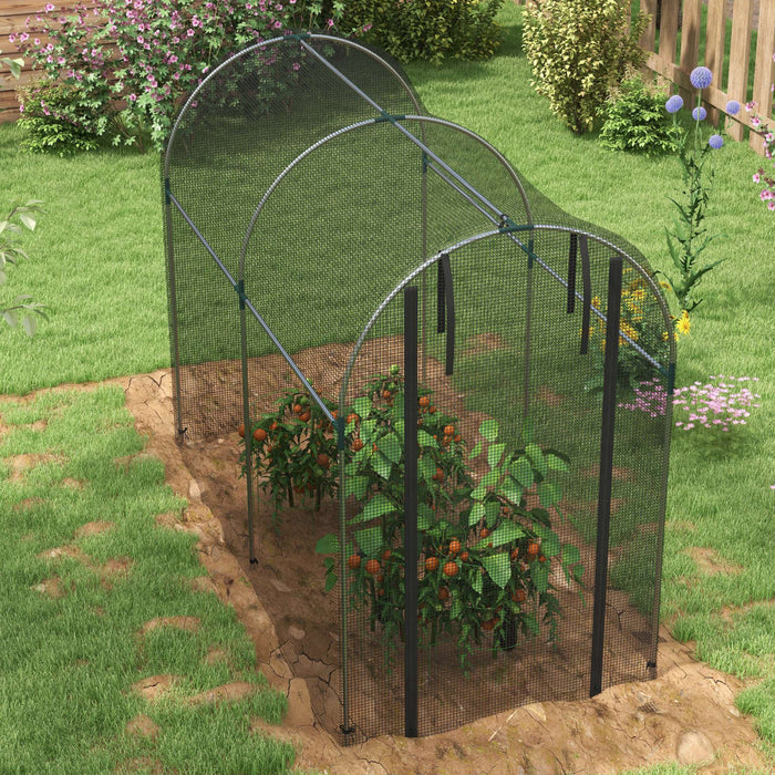 Outsunny 4' X 8' Plant Protection Tent Crop Cage With Door, Black