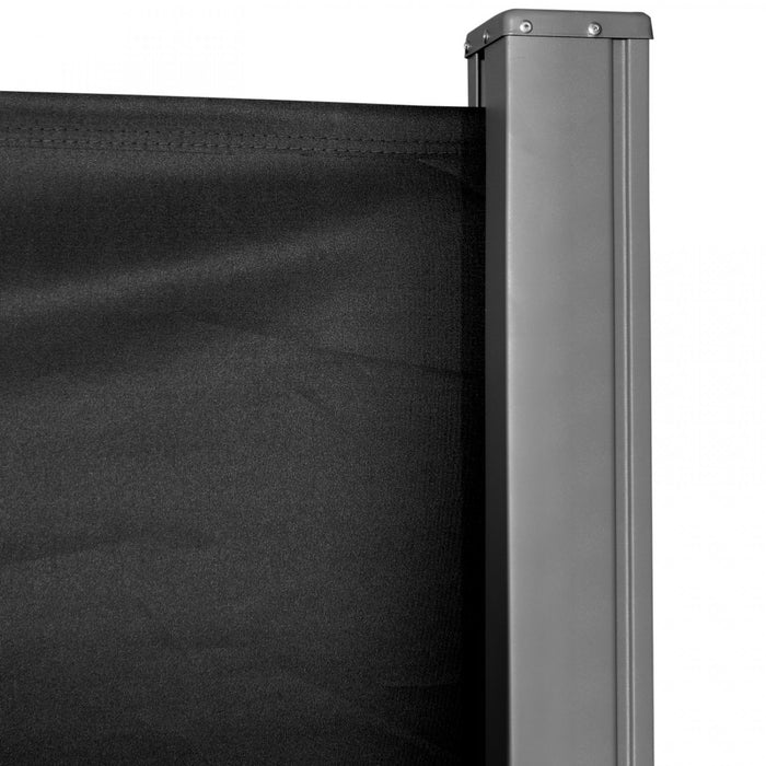 Outsunny 118\" X 63\" Retractable Side Awning Patio Outdoor Folding Privacy Screen With Resistance To Uv Rays & Wind, Black