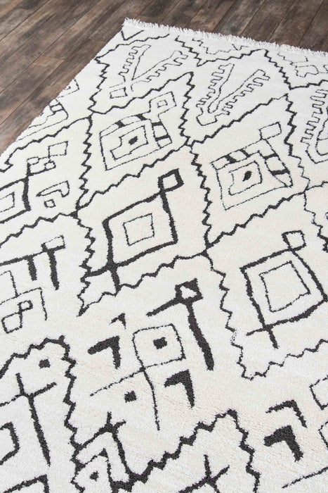 Aurelia Contemporary 2'3\" x 7'6\" Runner Rug in Ivory Indoor Area Rug